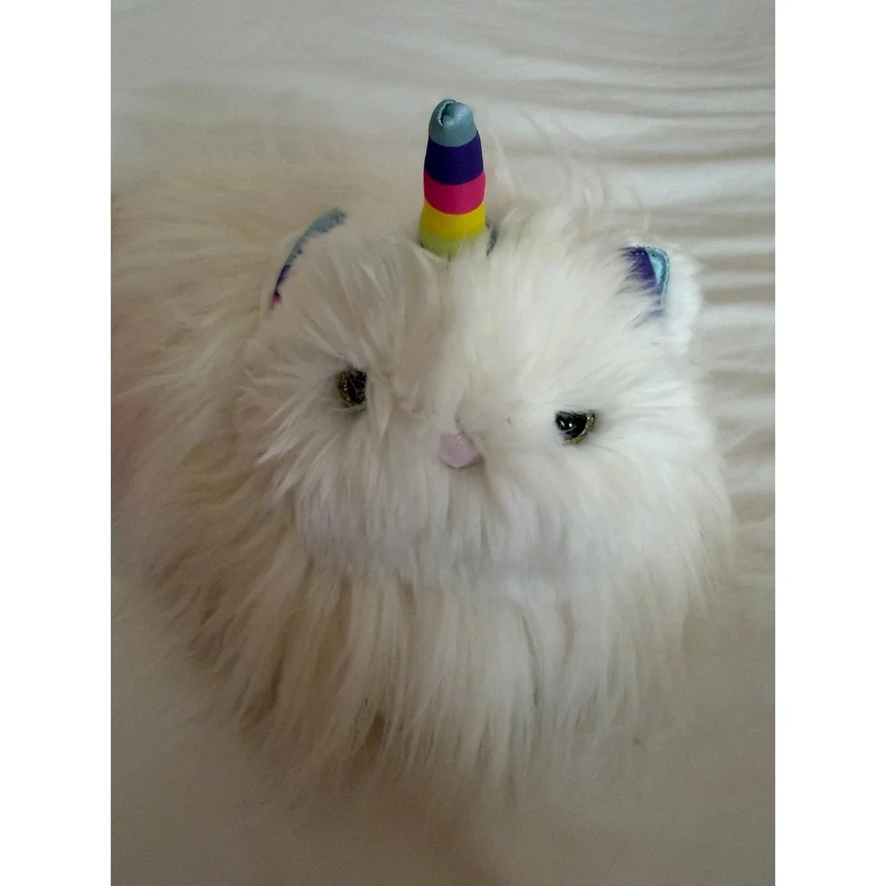 Douglas Ziggy Caticorn Rainbow Fuzzle Plush White Shaggy 16 Inch